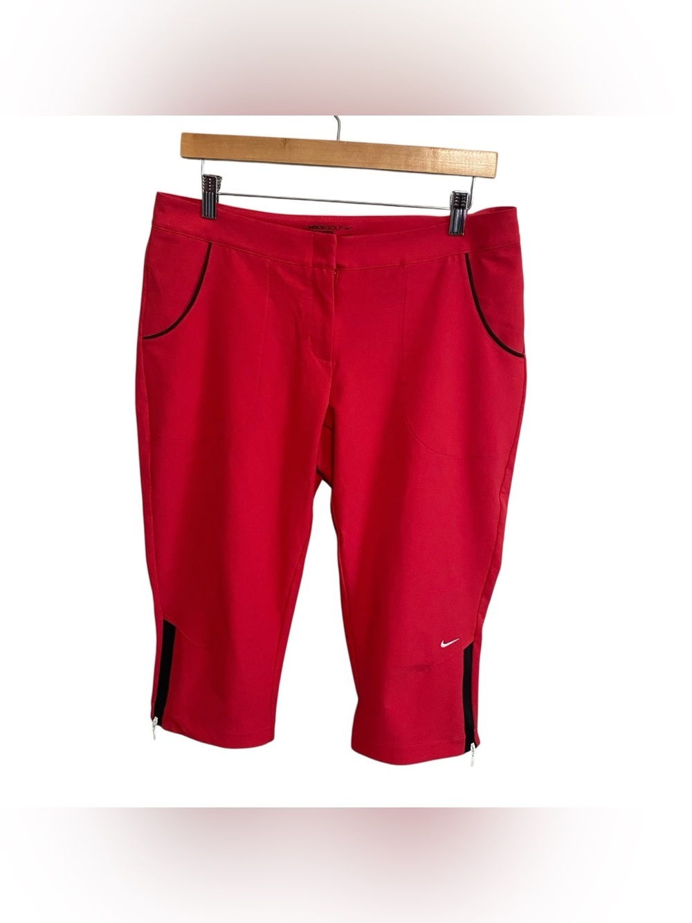 Nike Golf Tour Premium Mid Rise Coral Dark Pink Culotte Capri Pants Size 8